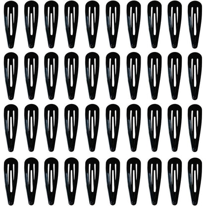 PIDOUDOU black metal snap hair clips 40 pack front view high quality hair accessories