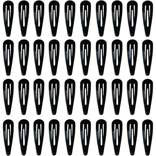 PIDOUDOU black metal snap hair clips 40 pack front view high quality hair accessories