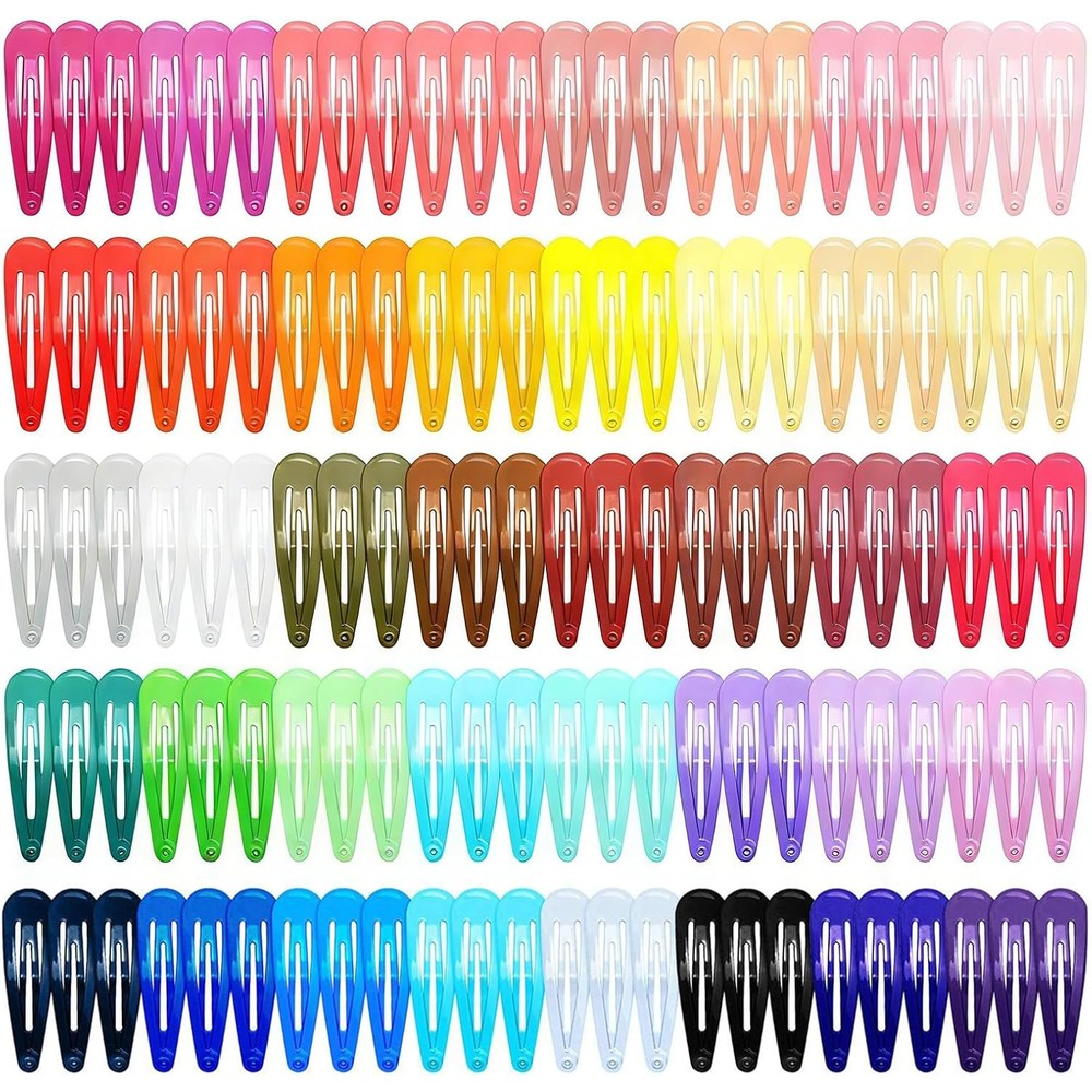 SWSTINLING colorful metal snap hair clips front view showing forty assorted candy colors