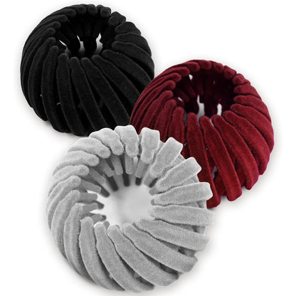 Sizobi Bird Nest Magic Hair Clip front view showcasing three mixed colors black red and grey
