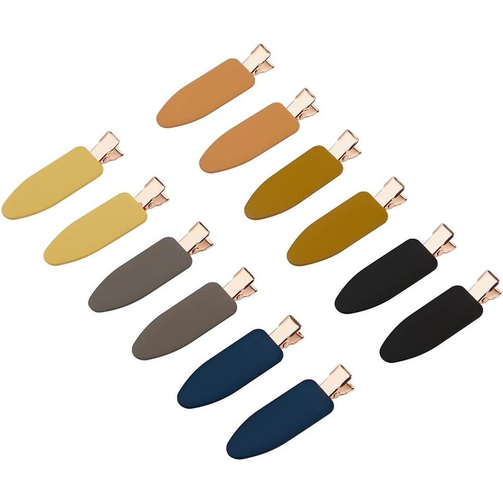 Minihope no bend hair clips front view of twelve piece multicolor set