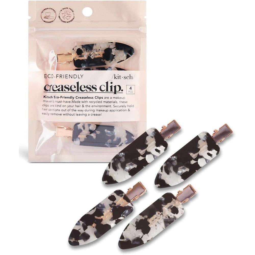 Kitsch creaseless hair clips black terrazzo front view styling accessories