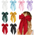 Tobeffect hair bows front view of the 8-count silky satin ribbon collection