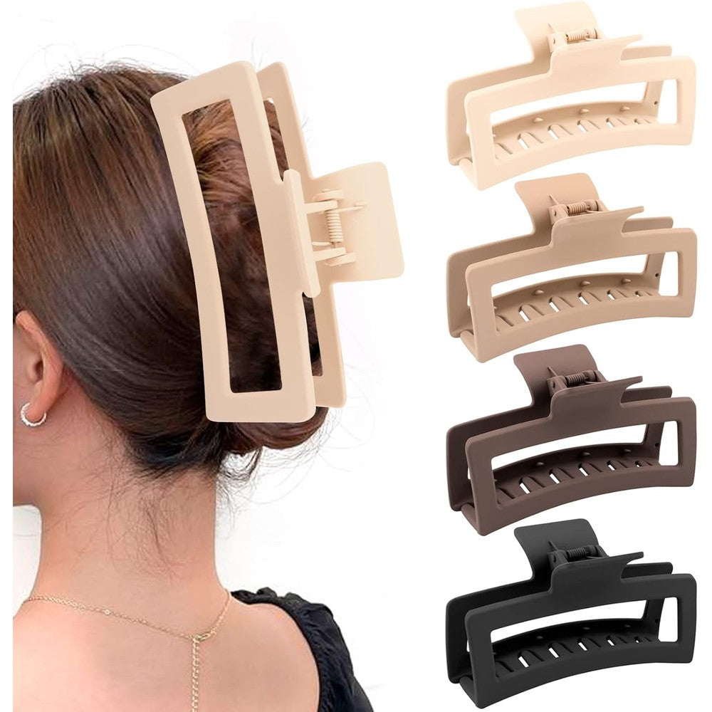 ZYTJ extra large claw clips front view showcasing four neutral matte colors