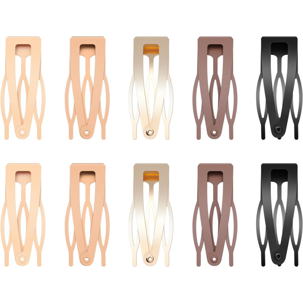 Sightor double grip metal snap hair clips ten pieces set front view showcase
