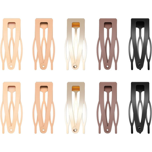 Sightor double grip metal snap hair clips ten pieces set front view showcase