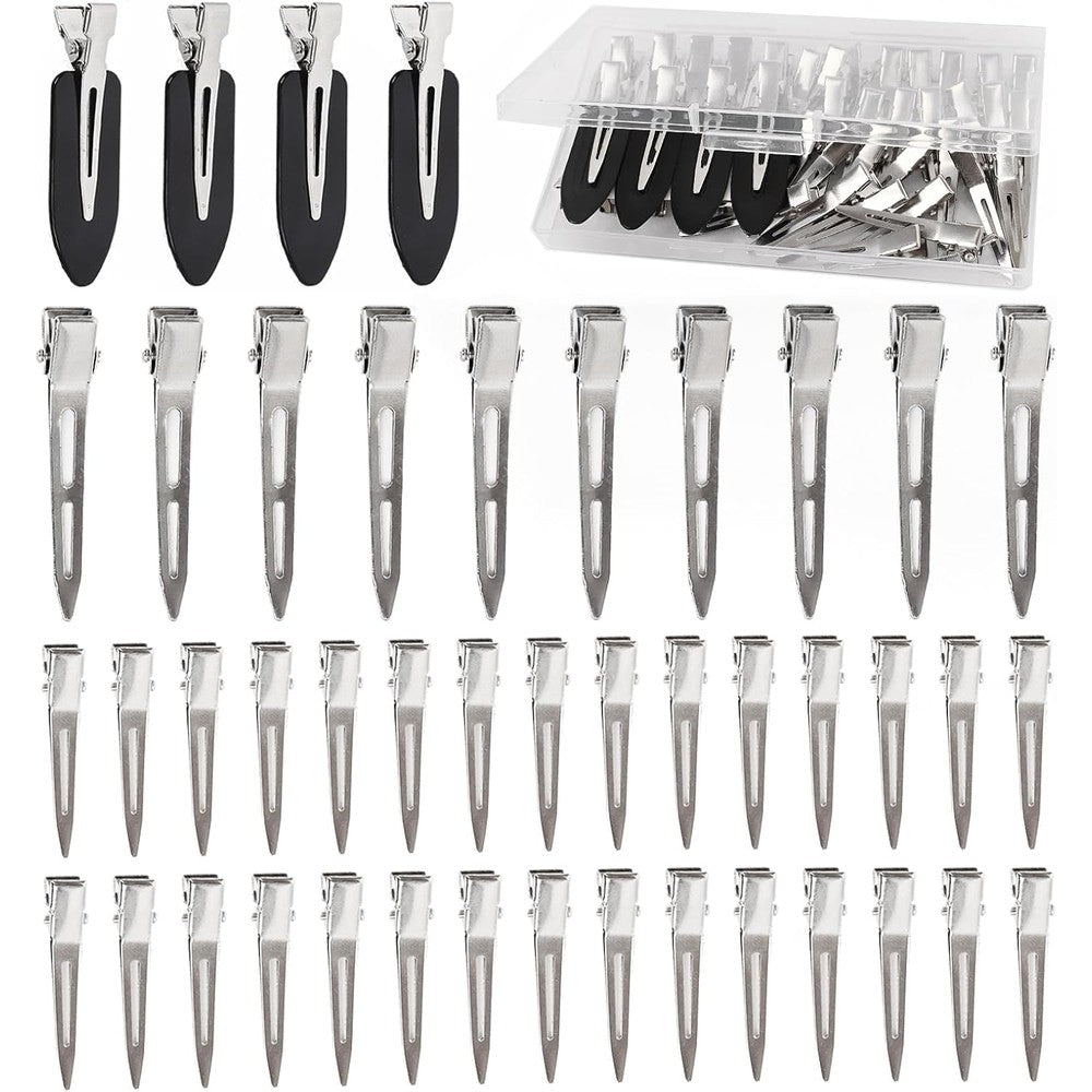 Dgeclr metal duck billed hair clips front view of forty four pieces pack
