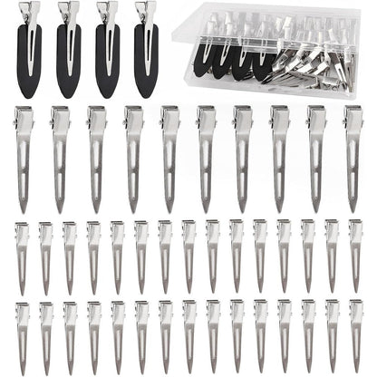 Dgeclr metal duck billed hair clips front view of forty four pieces pack