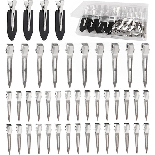 Dgeclr metal duck billed hair clips front view of forty four pieces pack