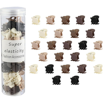 Kasmena small matte hair claw clips front view container showcasing assorted neutral shades