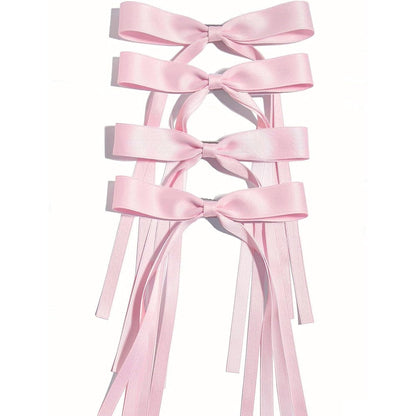 Ayesha pink hair bows clips four piece set front view
