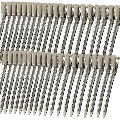 Mythos metal alligator hair clips front view for professional salon sectioning