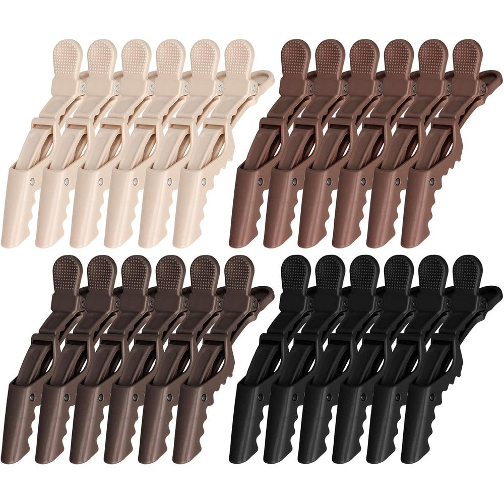 Ondder 24 pack alligator hair clips front view for styling