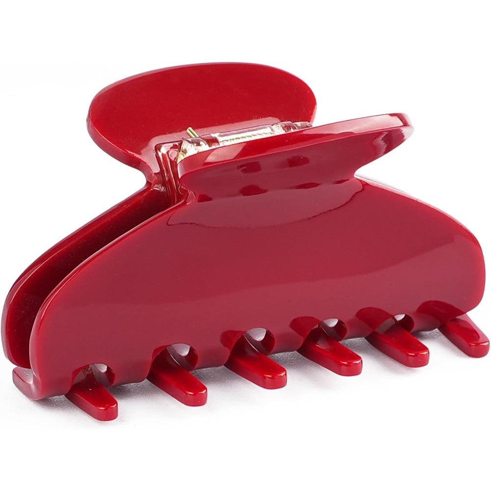 Maorulu medium cherry red acetate hair claw clip front view