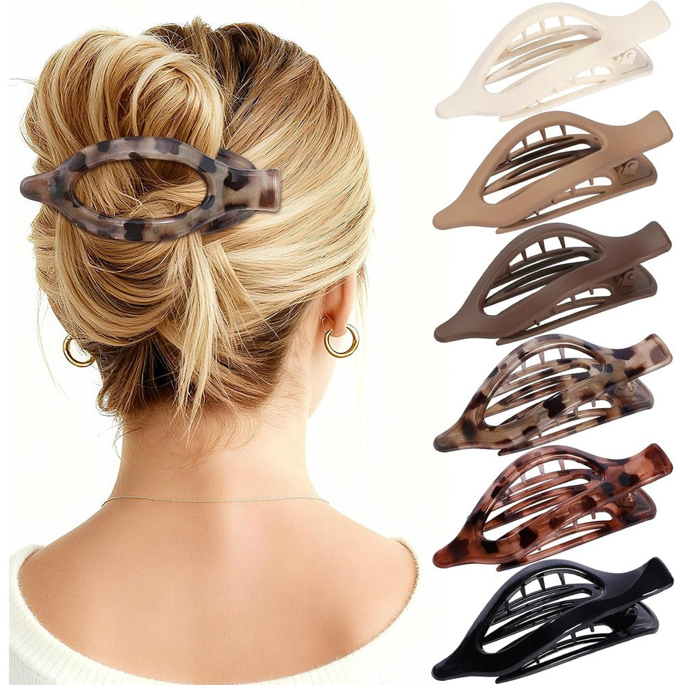 Usdnice transparent flat hair clips set front view