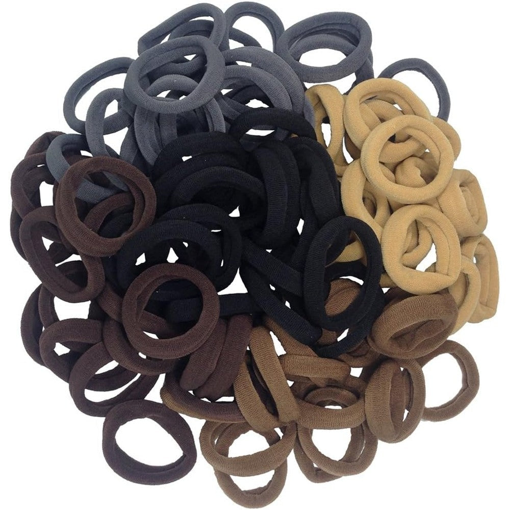 J-MEE seamless cotton hair bands neutral colors bulk pack front view