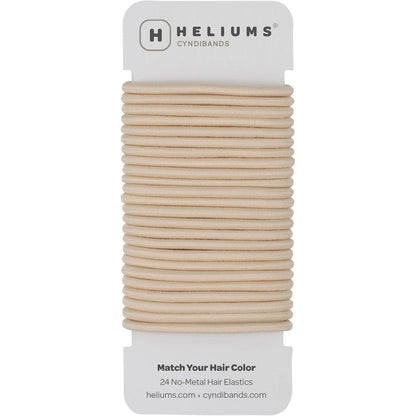 Cyndibands beige blonde elastic hair ties front view twenty-four pack premium hair accessories