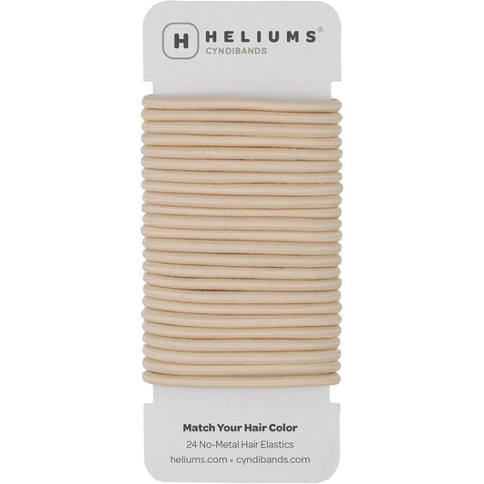 Cyndibands beige blonde elastic hair ties front view twenty-four pack premium hair accessories
