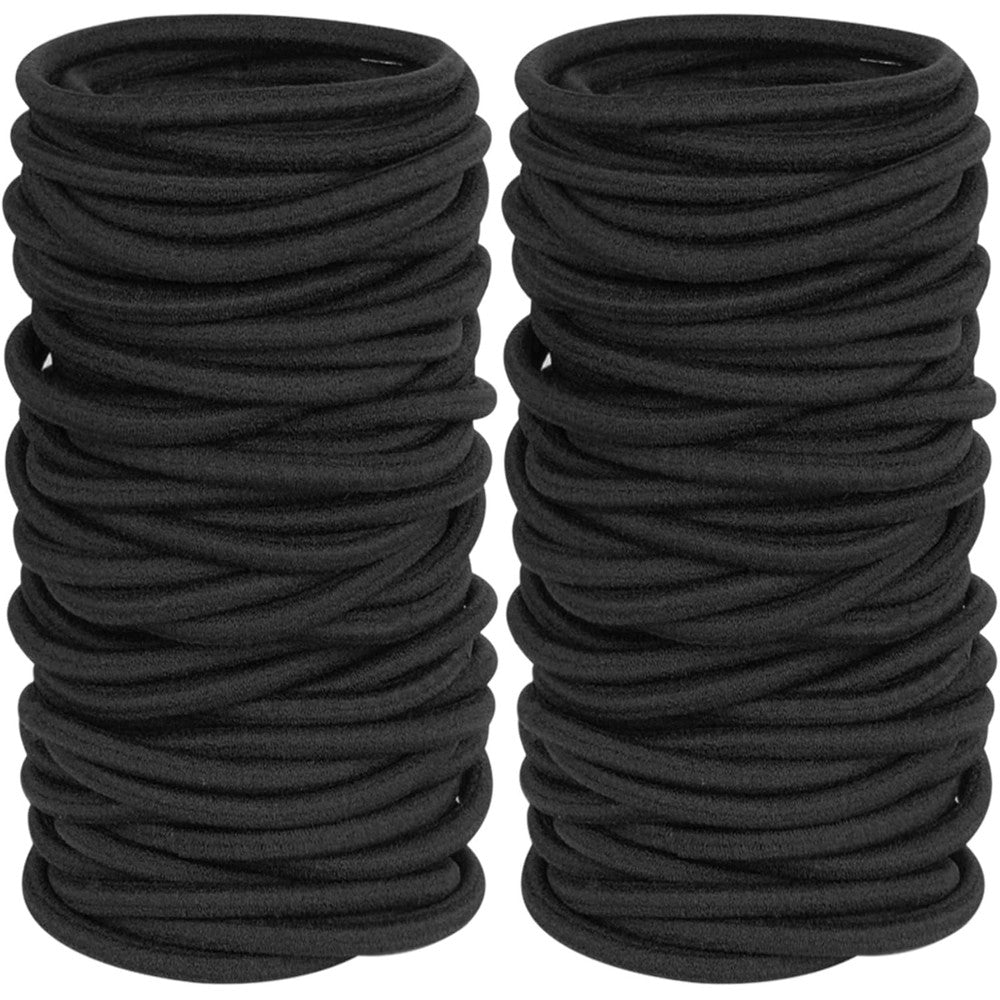 GOSICUKA 120 pieces black hair ties front view of value pack pack.
