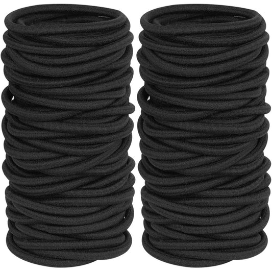 GOSICUKA 120 pieces black hair ties front view of value pack pack.