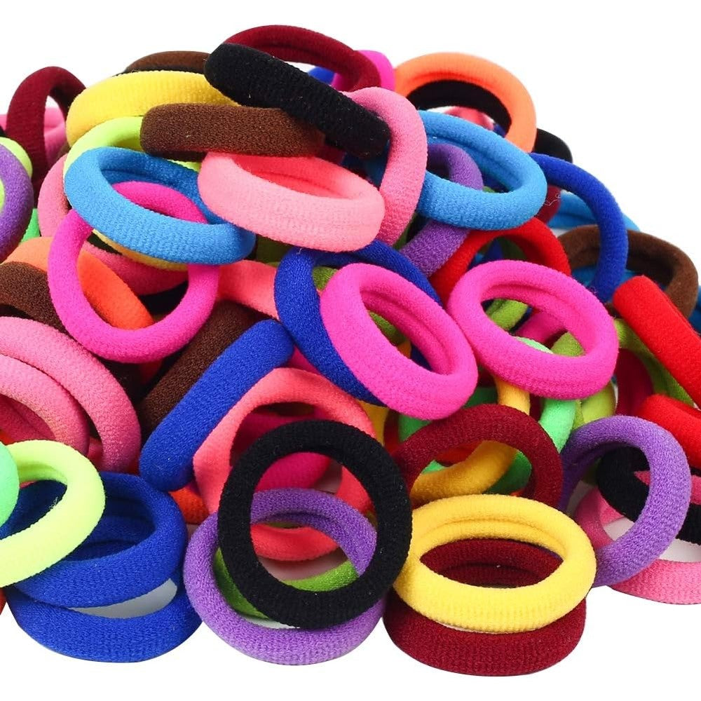 QRTVI baby hair ties 120 pieces pack front view featuring multi color assortment