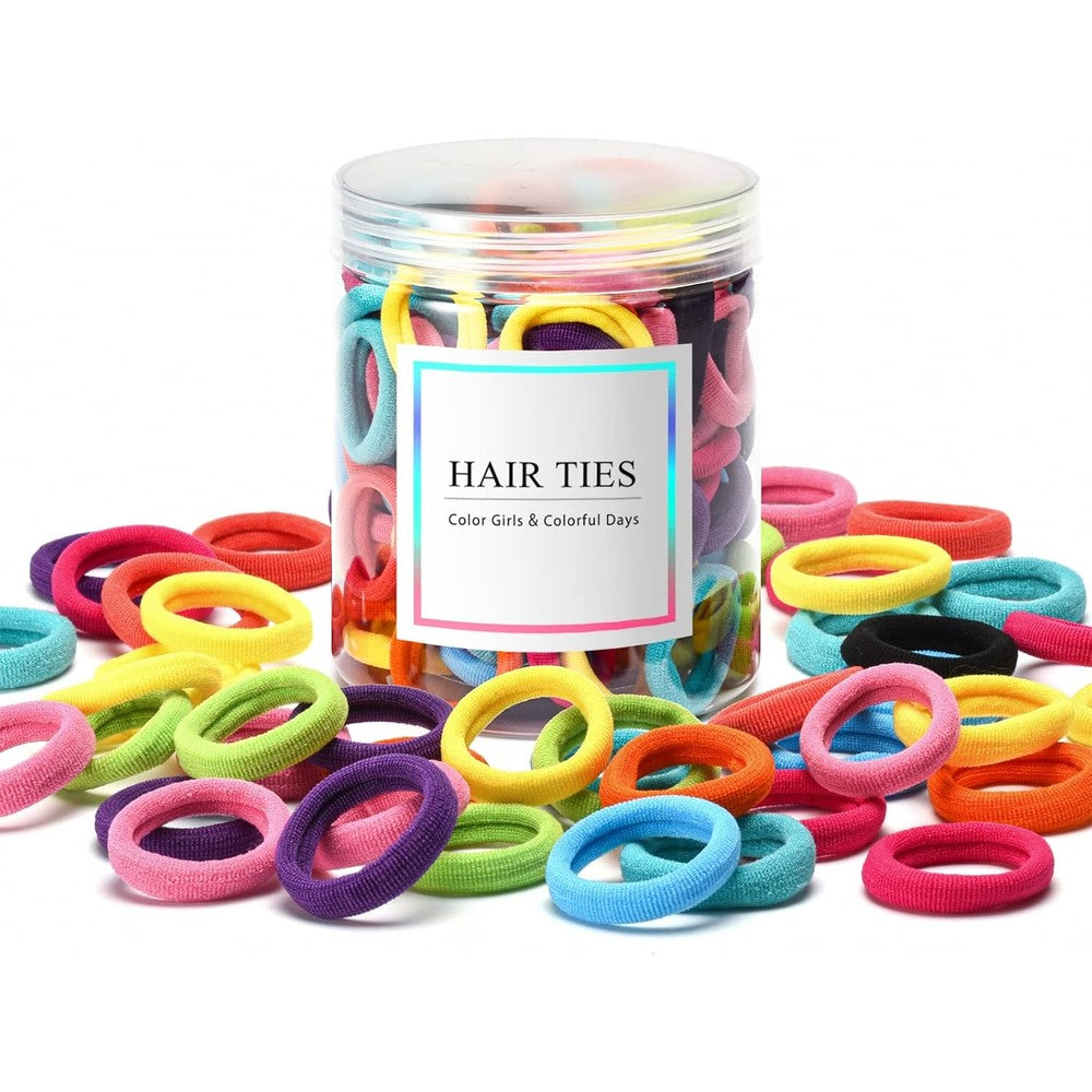 Omszte baby hair ties pack front view featuring multicolor seamless cotton elastics
