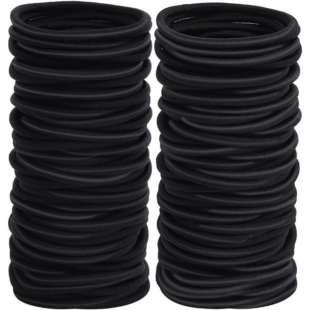 Sderoq womens elastics hair tie front view showing premium black ponytail holders pack