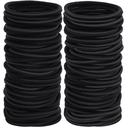 Sderoq womens elastics hair tie front view showing premium black ponytail holders pack