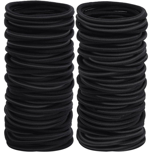 Sderoq womens elastics hair tie front view showing premium black ponytail holders pack