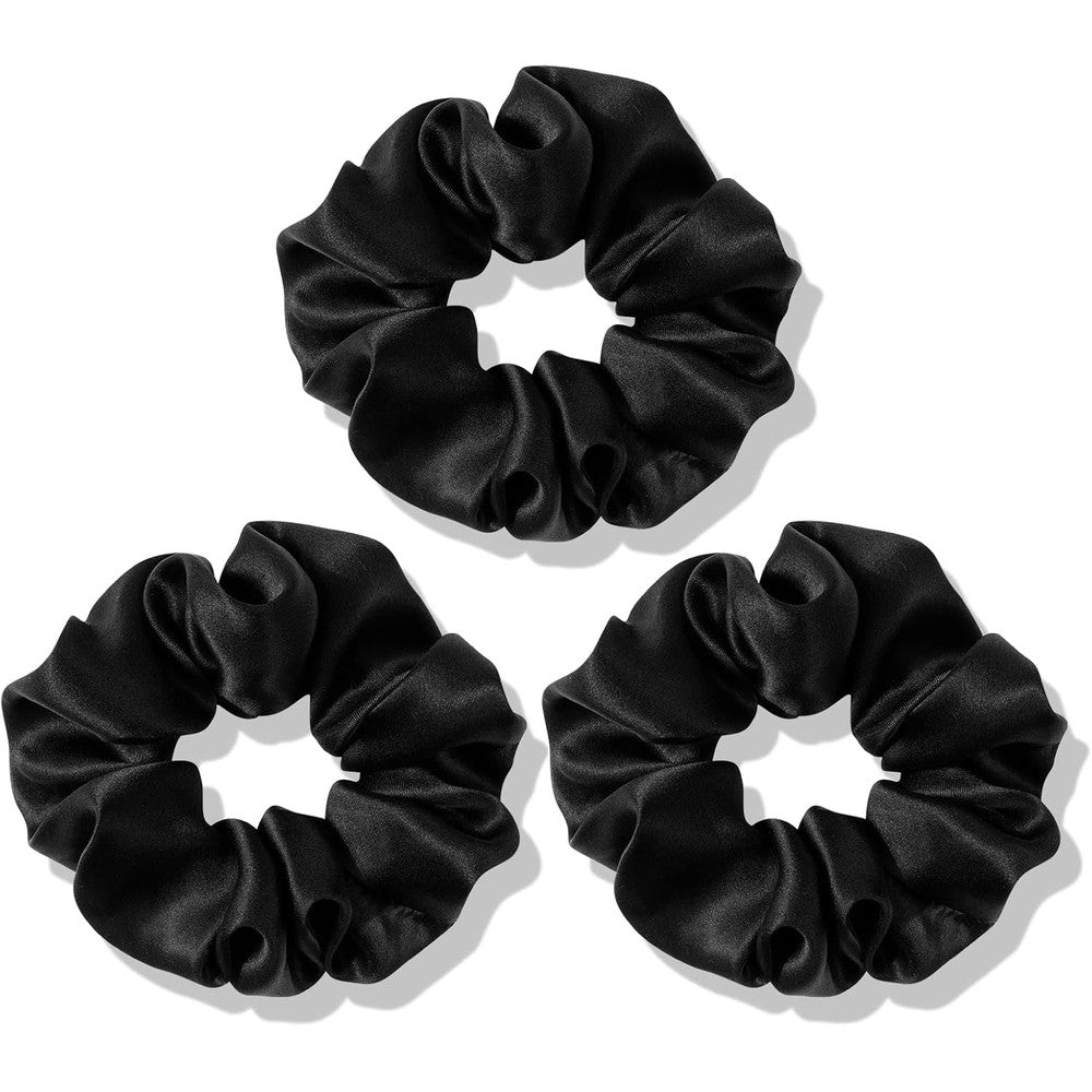 OLESILK 100 percent mulberry silk scrunchies front view three pack