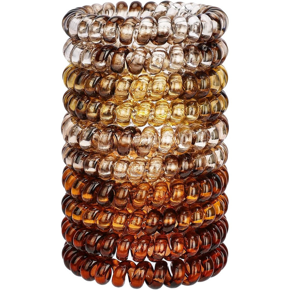 JessLab Spiral Hair Ties 10 Pack front view showing assorted colors packaging.