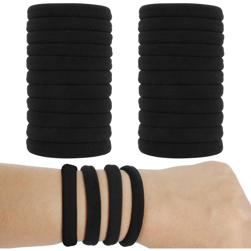 YESIACE black elastic hair bands front view showcasing the sixty pack collection.
