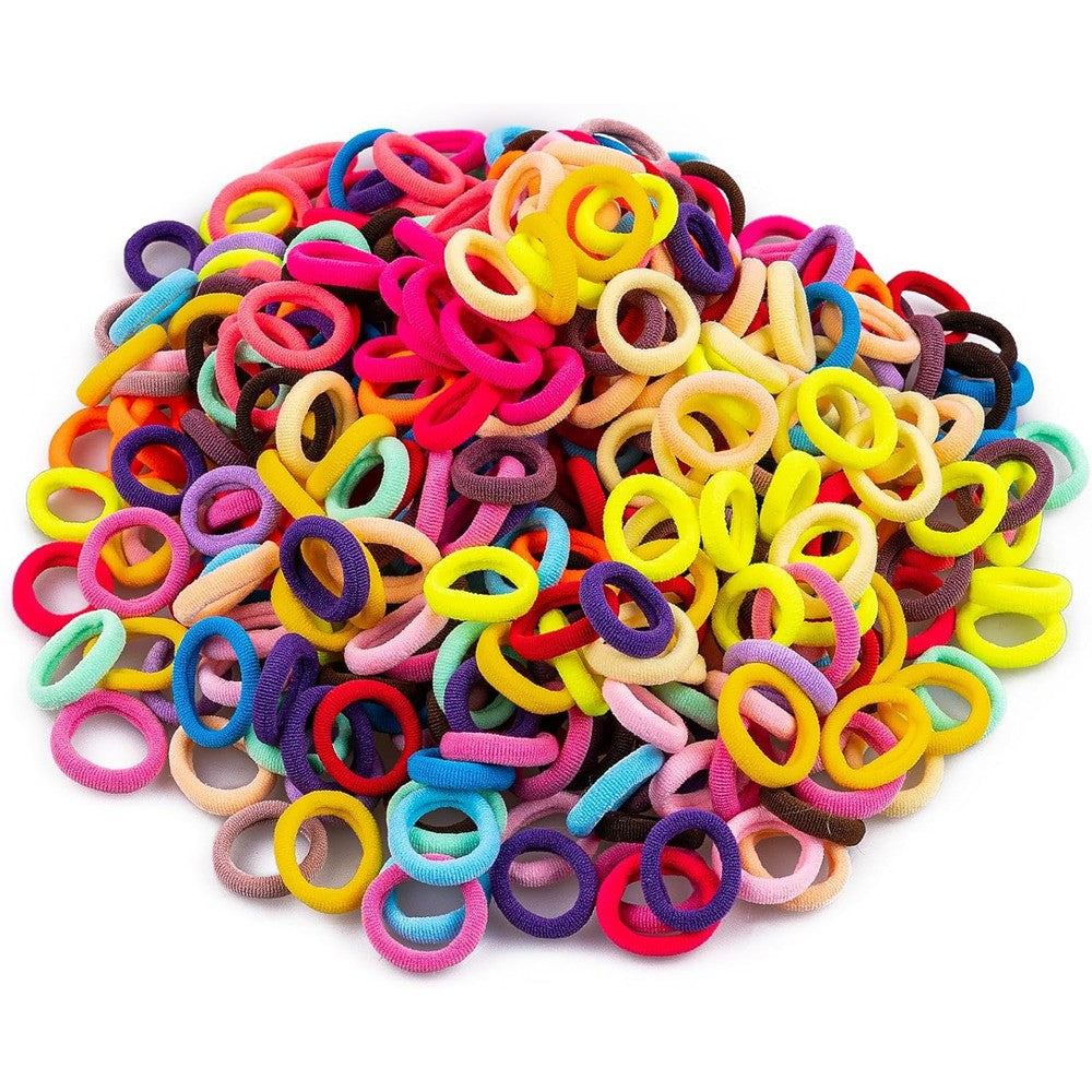 TVINLIK multicolor cotton hair ties front view pack of 350 elastic bands