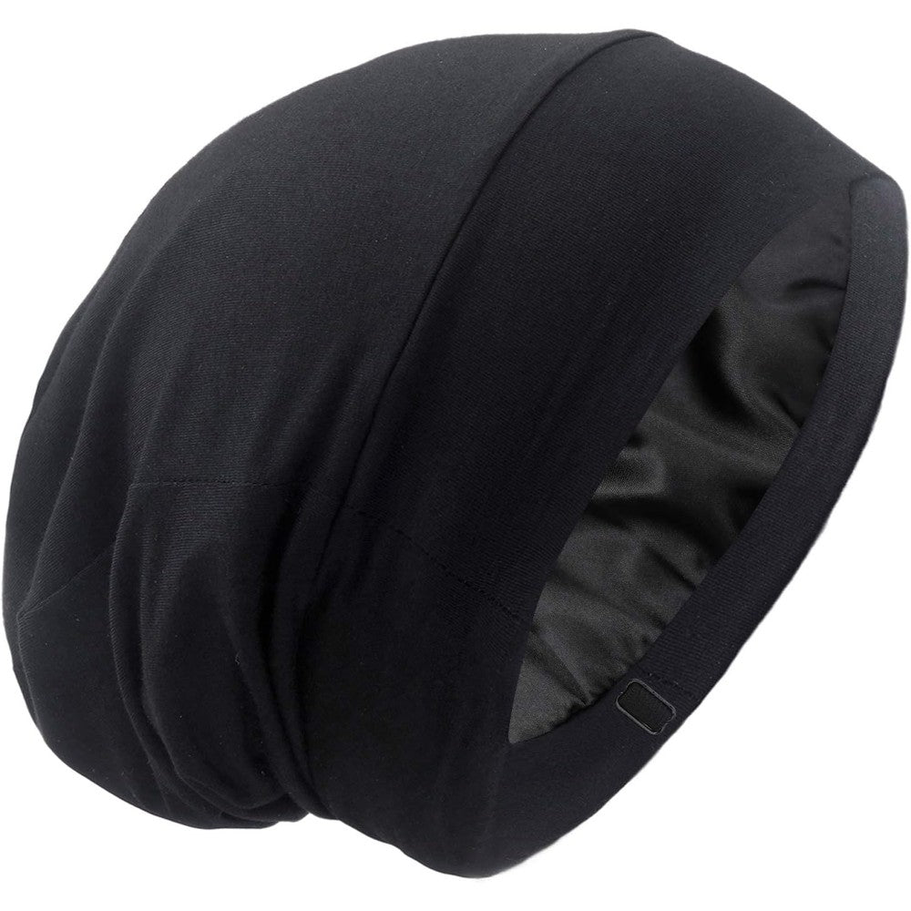 GB Selected Silky Satin Lined Bonnet Sleep Cap front view showing adjustable band