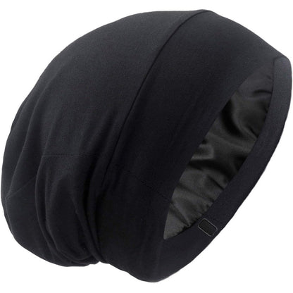 GB Selected Silky Satin Lined Bonnet Sleep Cap front view showing adjustable band