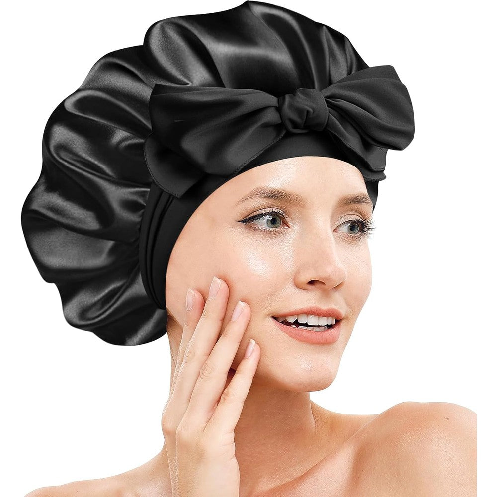 Doitory Silk Bonnet For Sleeping Women front view showing adjustable tie band