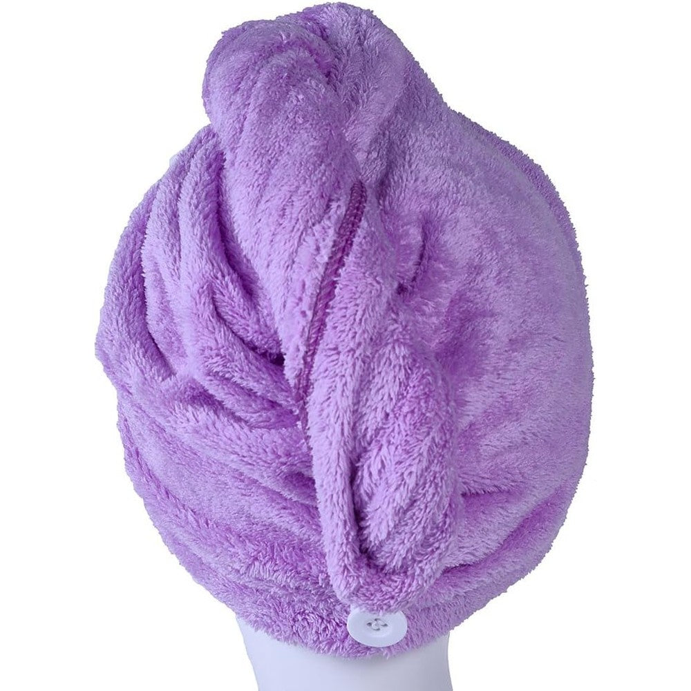 YYXR microfiber hair drying towel front view showcasing the vibrant purple color and premium plush texture