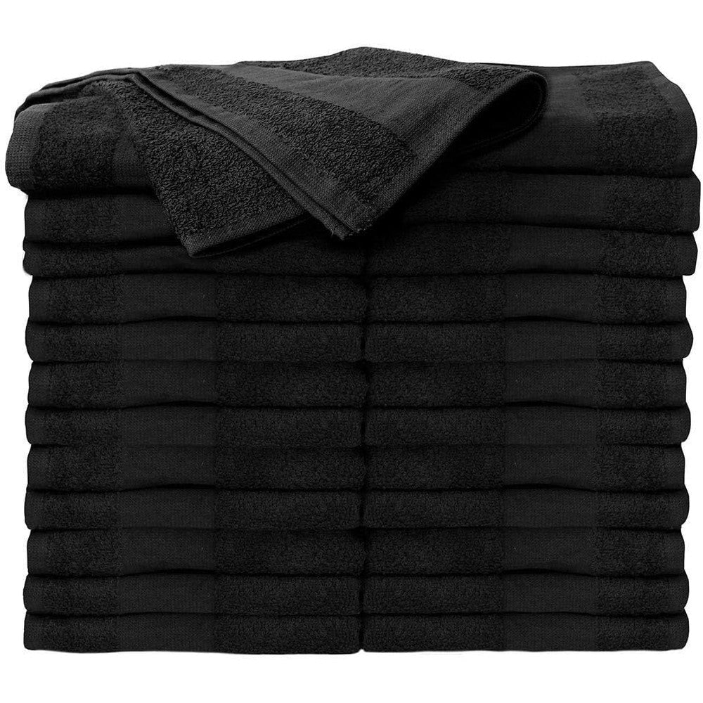 ForPro Professional Collection bleach tough salon towels black front view