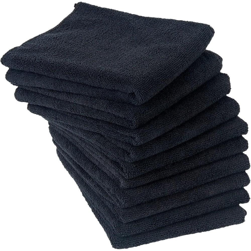 Eurow microfiber salon towels 10 pack black