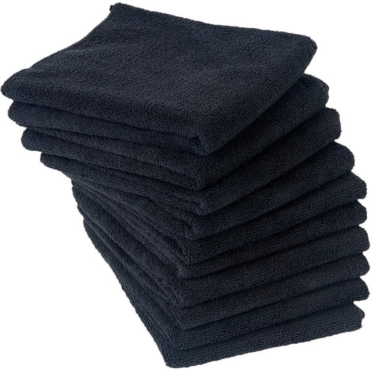 Eurow microfiber salon towels 10 pack black