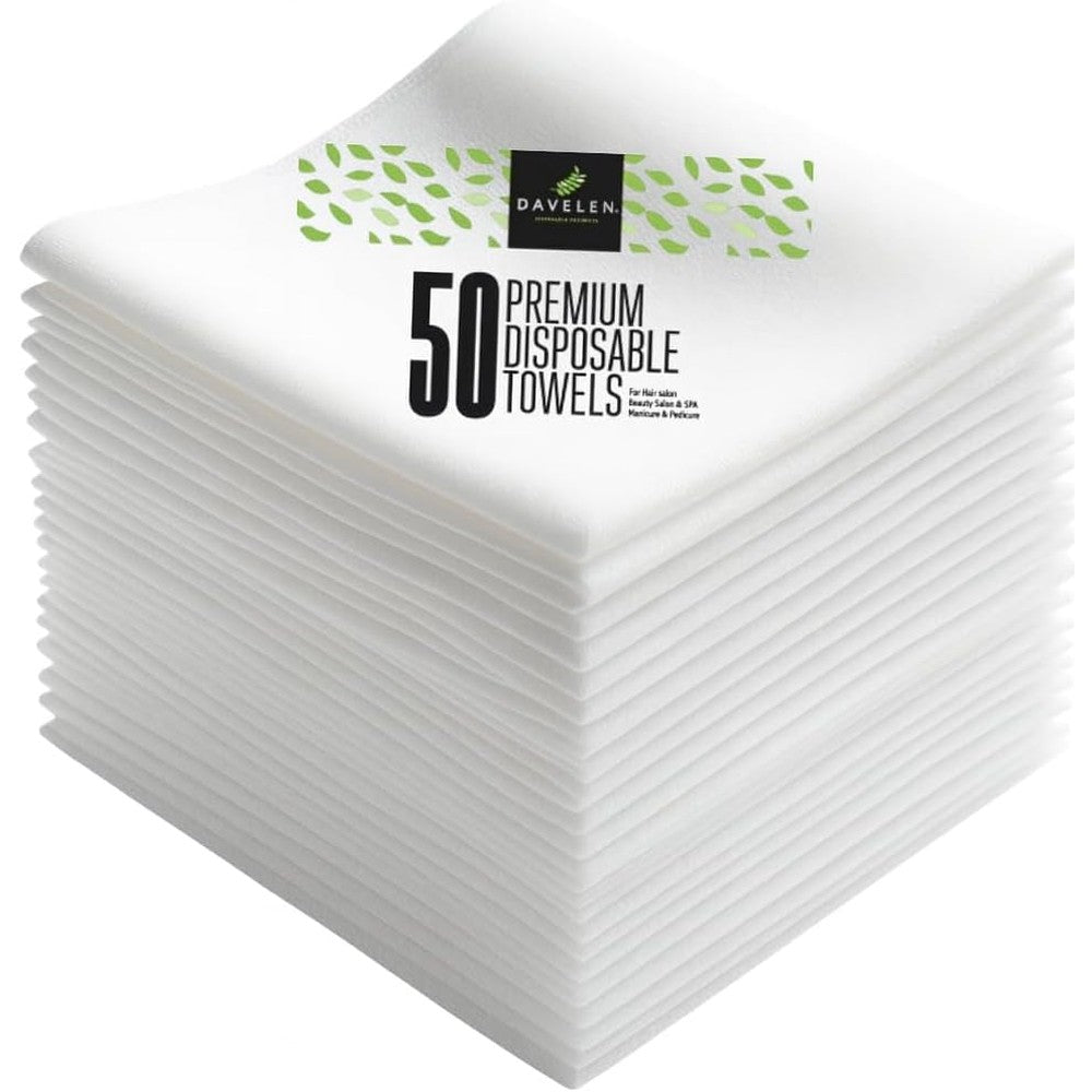 Davelen disposable large luxury towels 50 count pack front view
