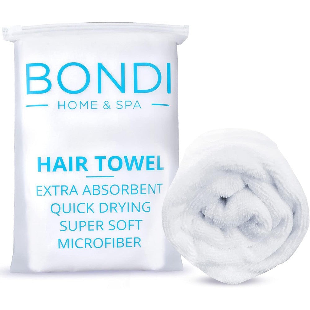 Bondi Home and Spa microfiber hair towel folded flat