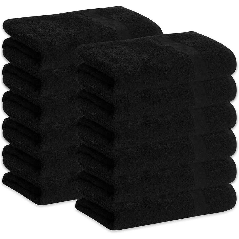 Green Lifestyle black bleach proof towels 12 pack salon supply