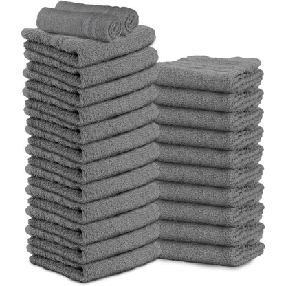 TOALLA cotton hand towels 24 pack front view showcasing charcoal grey color