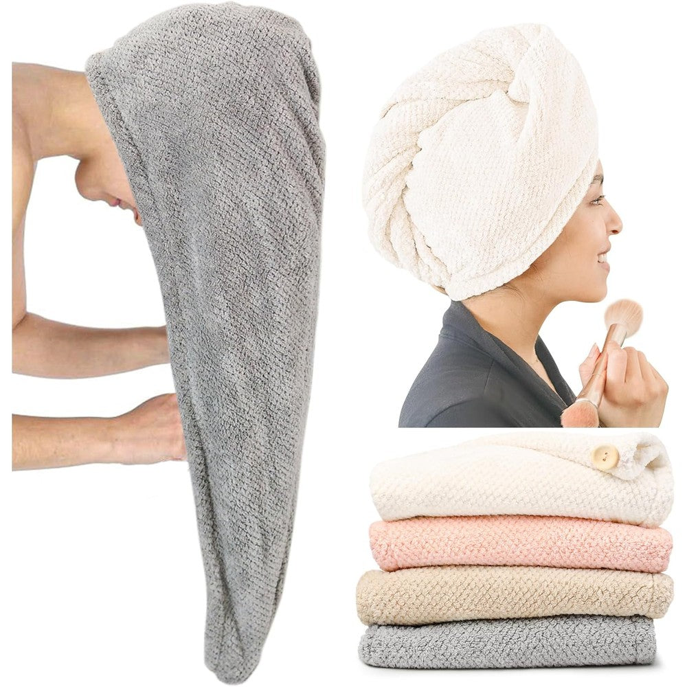 Rolshol microfiber hair towel wrap set of four front view