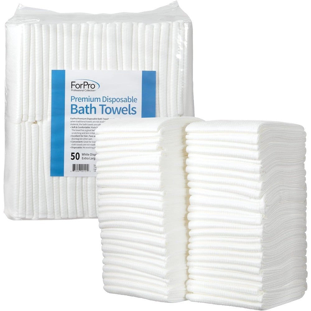 ForPro Professional Collection Premium Disposable Bath Towels front view packaging