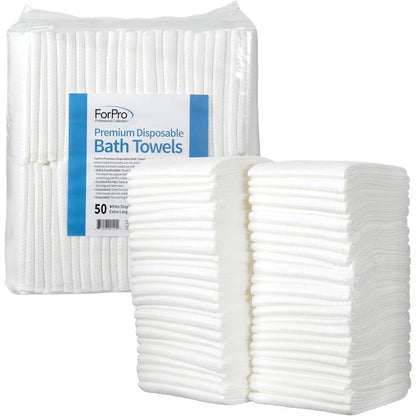 ForPro Professional Collection Premium Disposable Bath Towels front view packaging