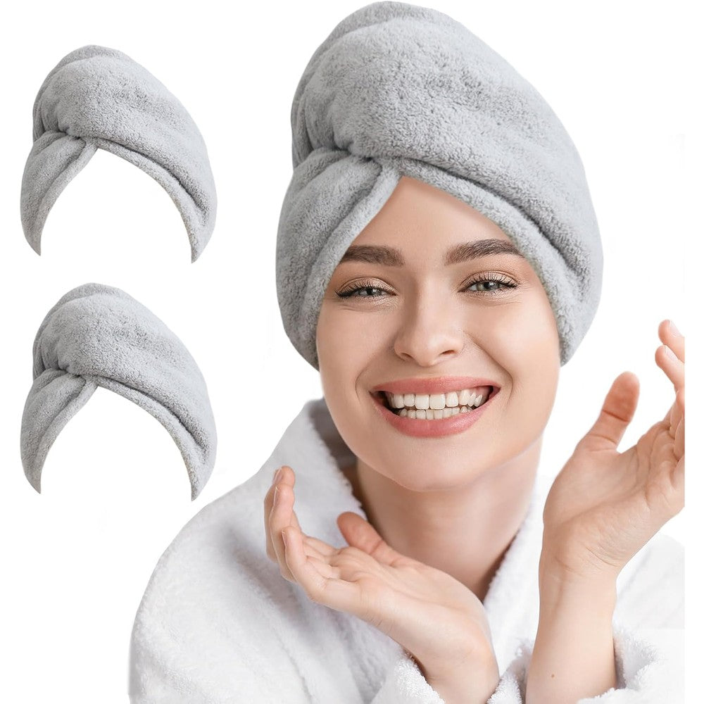 Aglifey microfiber hair towel wrap front view