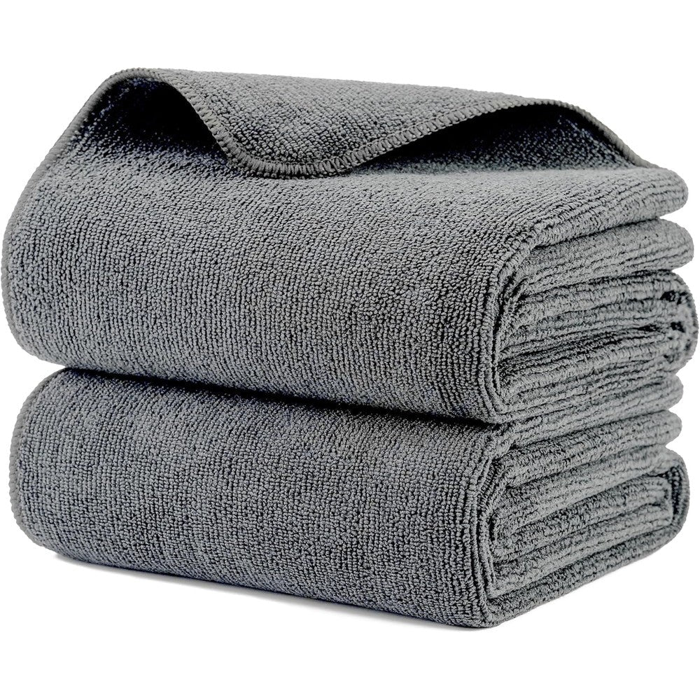 MICROFI microfiber hair drying salon towels front view showing gray fabric texture.