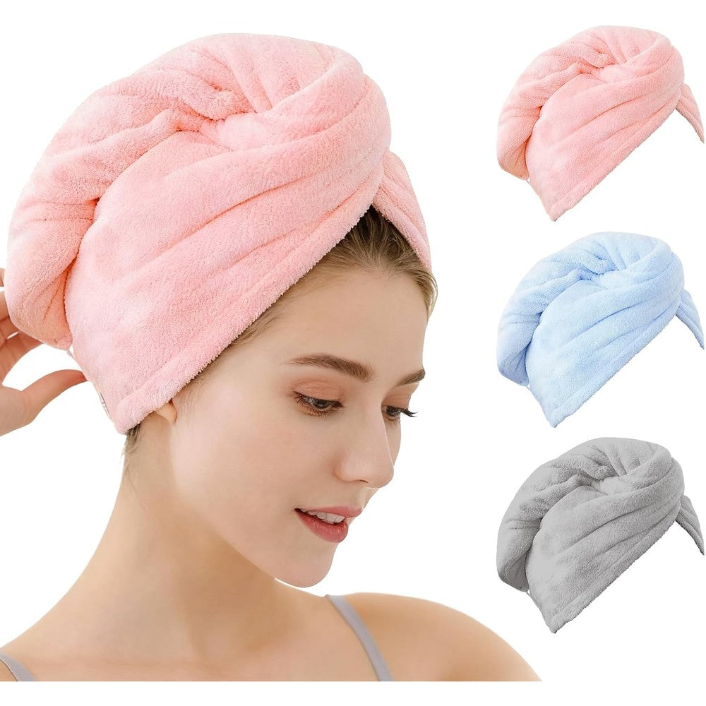 HJSS OEAGO microfiber hair towel turban front view